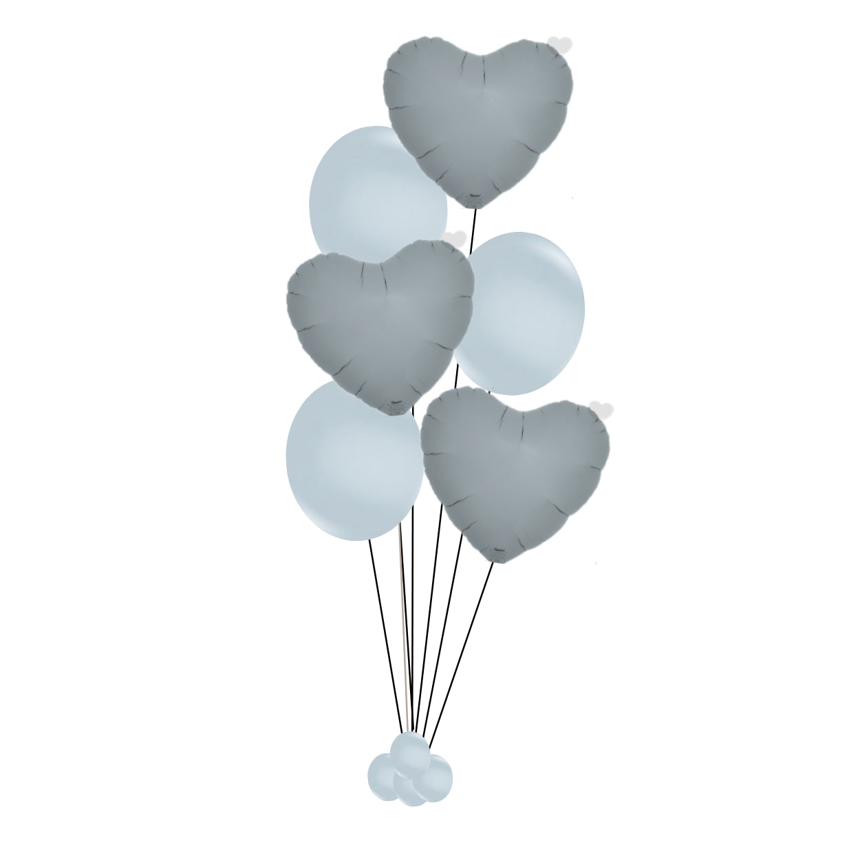 Hearts and Balloons Helium Balloon Bundle