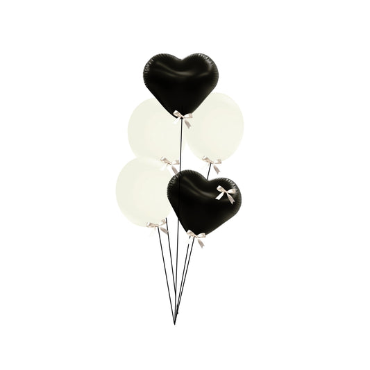 Black and beige heart Helium Balloon