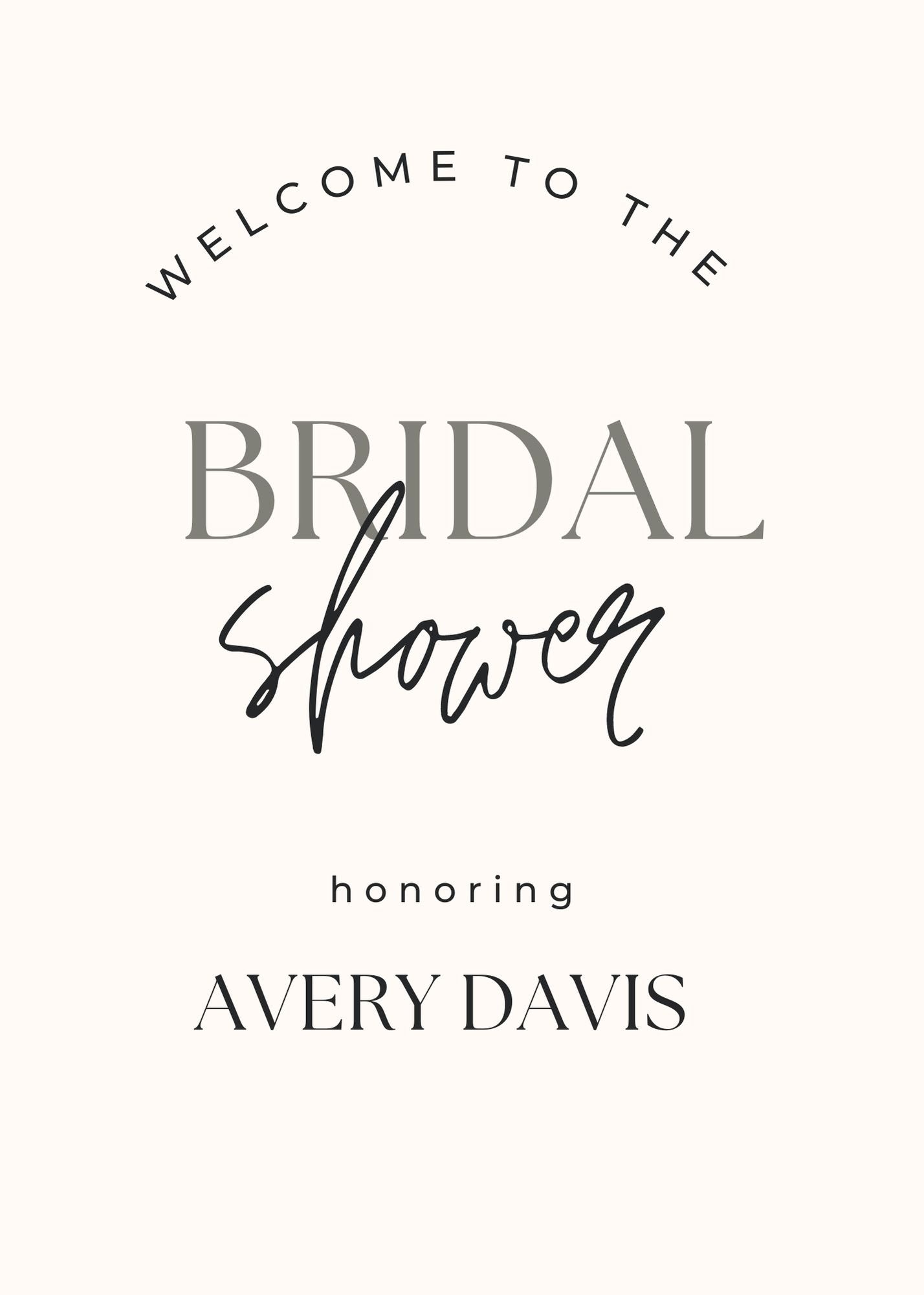 "Bridal Shower Honoring" Vinyl Decal