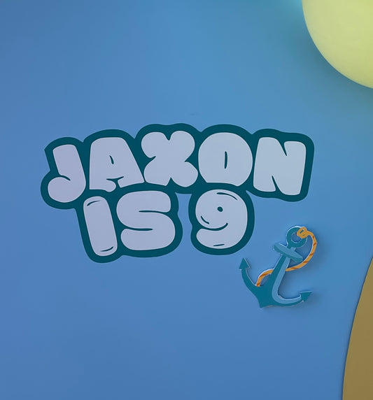 Kids block font decal (bday)