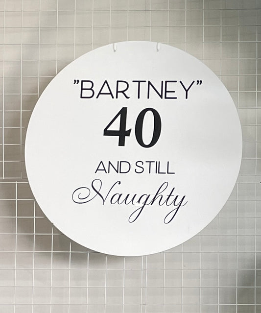 “Naughty 40” decal (bday)