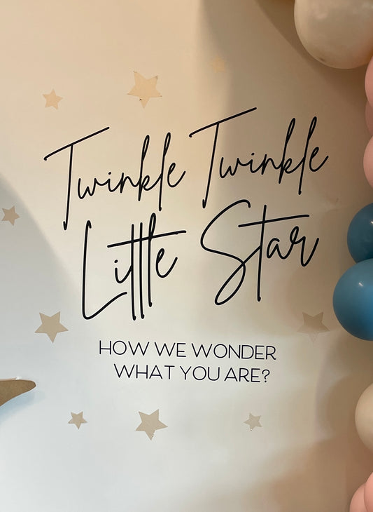 Twinkle Twinkle decal baby shower