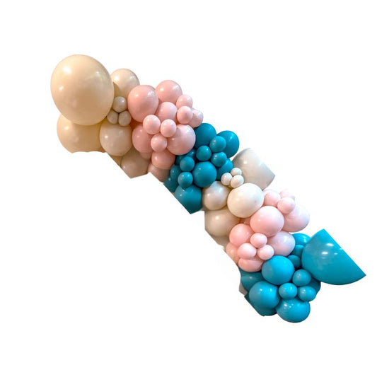 Slate Blue/Dusty Pink/White Sand Balloon Garland - BG2 Gender Reveal