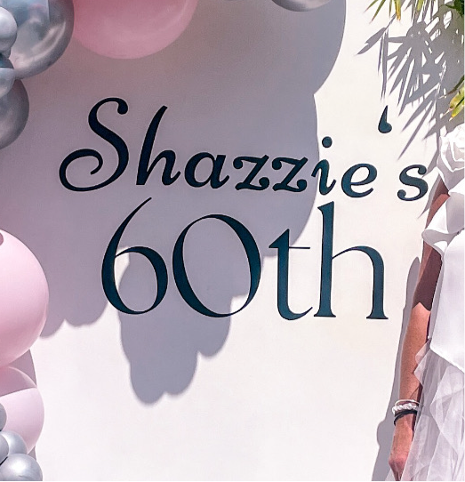 “ NAME 60th ” decal bday