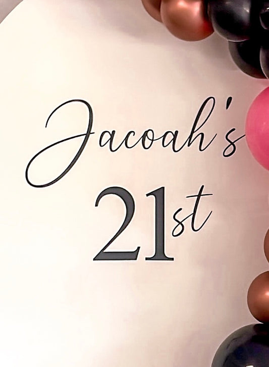 “ NAME 21st ” decal bday
