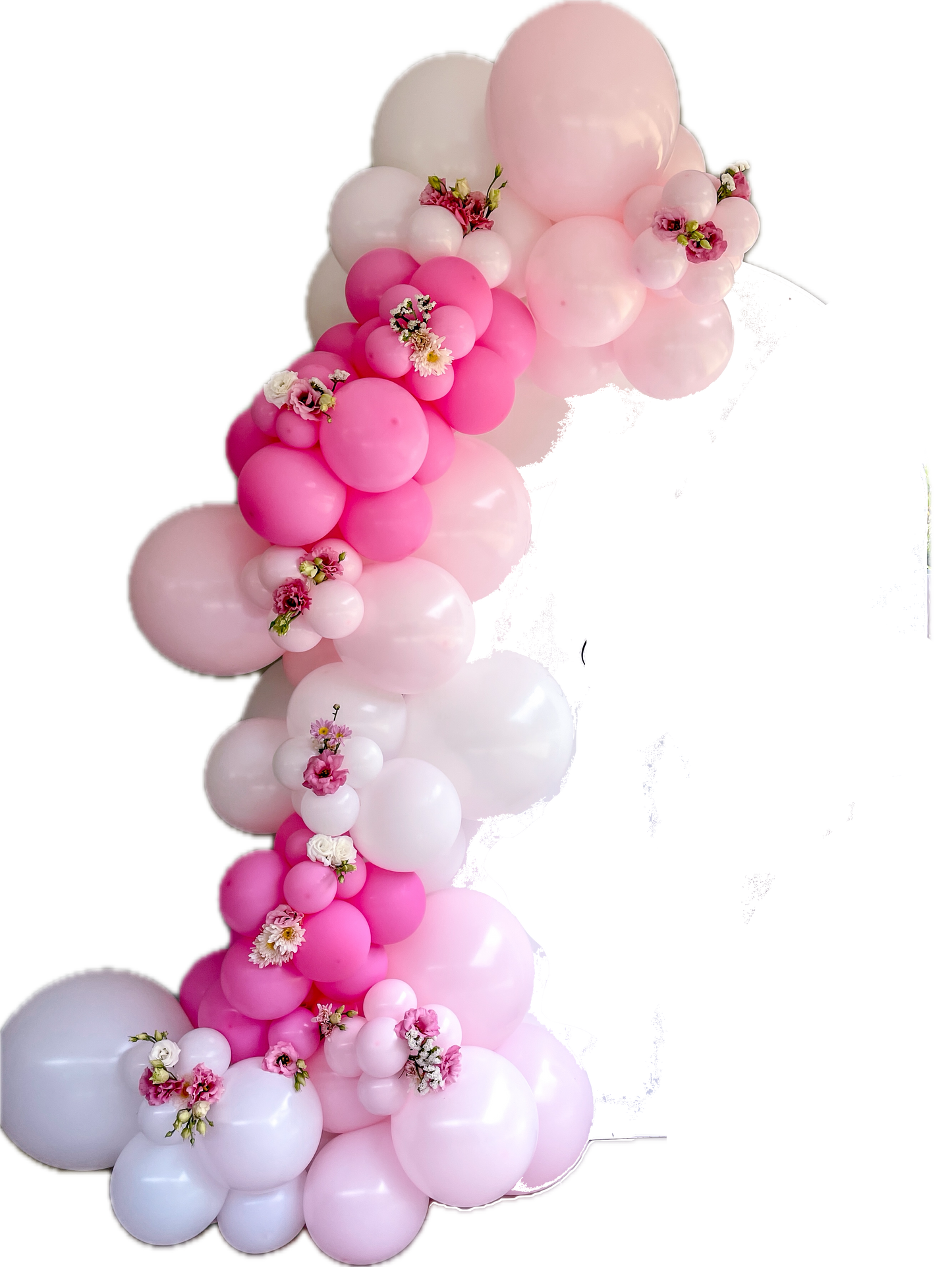 White/Pastel Pink/Fushcia Balloon Garland - BG2