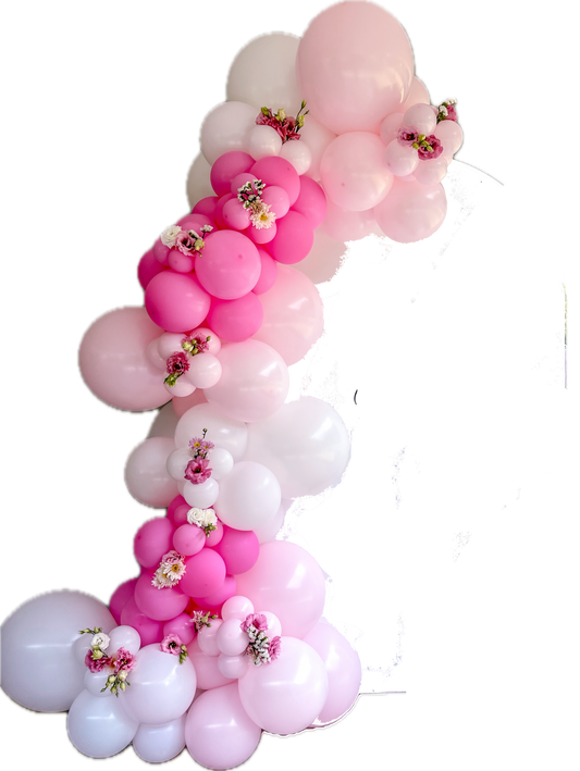 White/Pastel Pink/Fushcia Balloon Garland - BG2