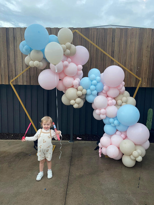 2.4m Gold Pentagon Hire backdrop ONLY