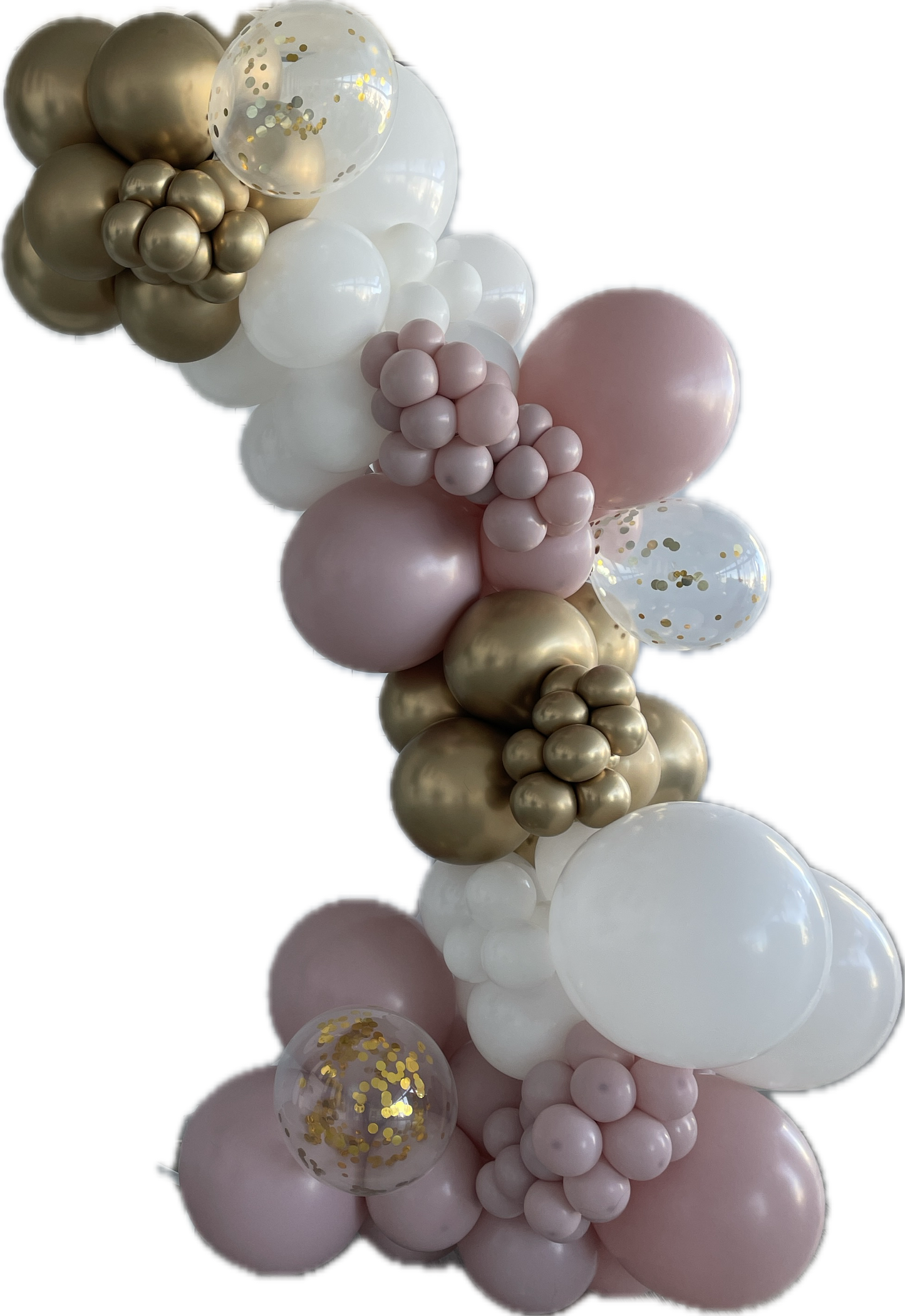 White/gold/confetti/Dusk rosa- Standard Balloon Garland - BG2