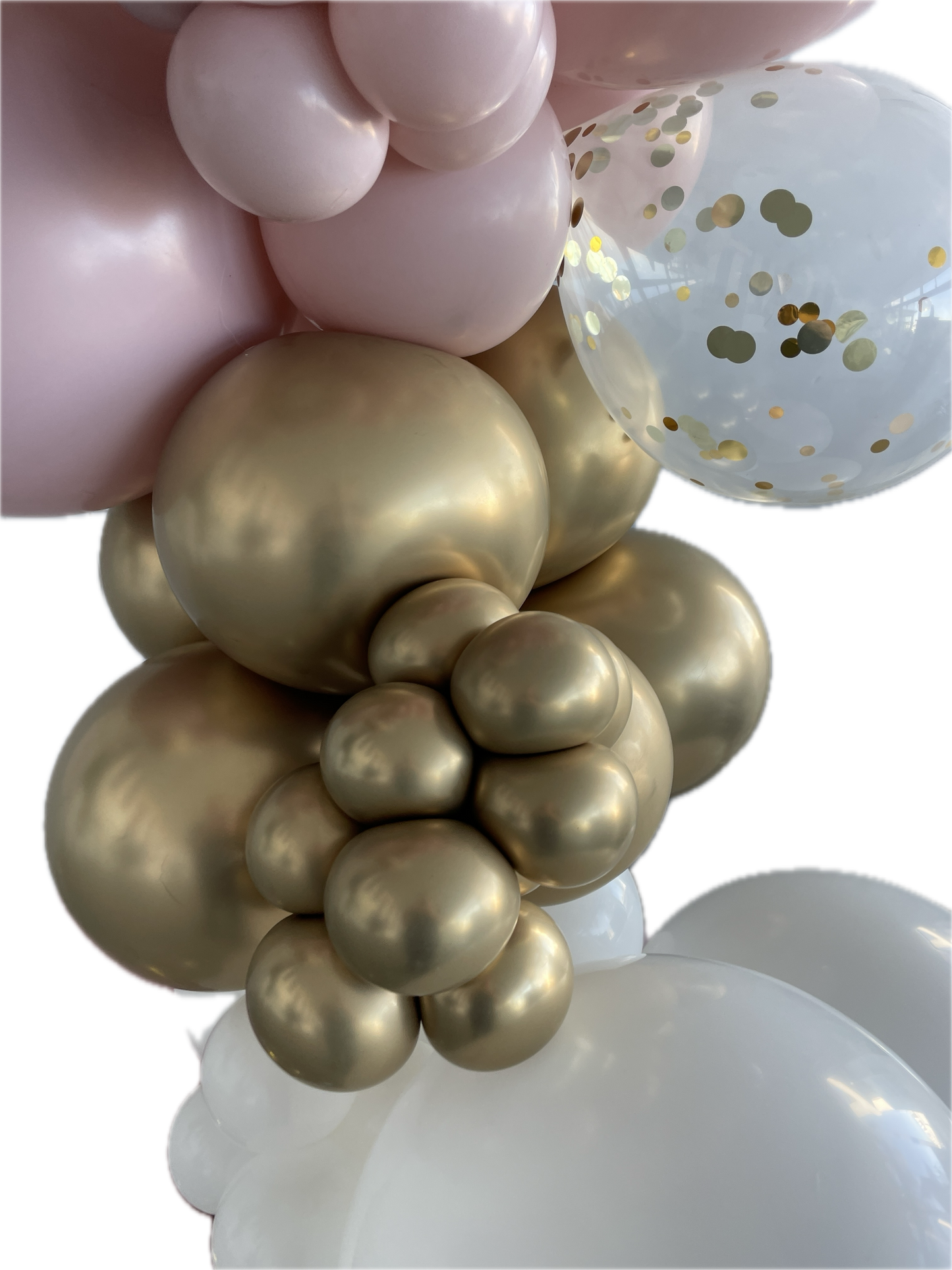 White/gold/confetti/Dusk rosa- Standard Balloon Garland - BG2