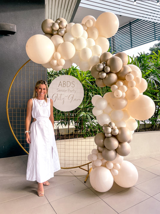 2m Gold Mesh Hoop backdrop ONLY