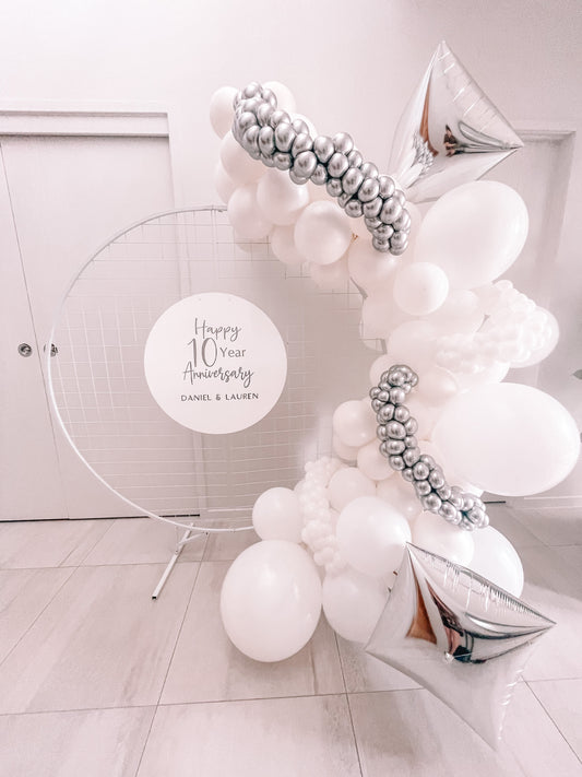 1.5m White Mesh Hoop backdrop ONLY