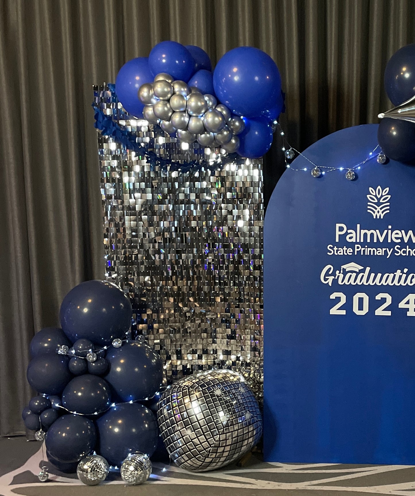 2m x 1M Silver shimmer Wall Backdrop ONLY