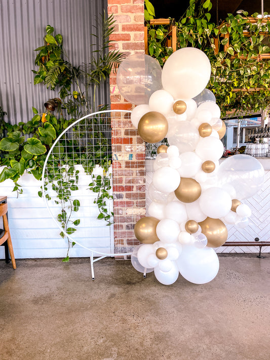 1.5m White Mesh Hoop Backdrop ONLY