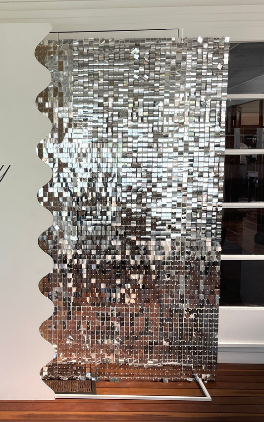 2m x 1M Silver shimmer Wall Backdrop ONLY