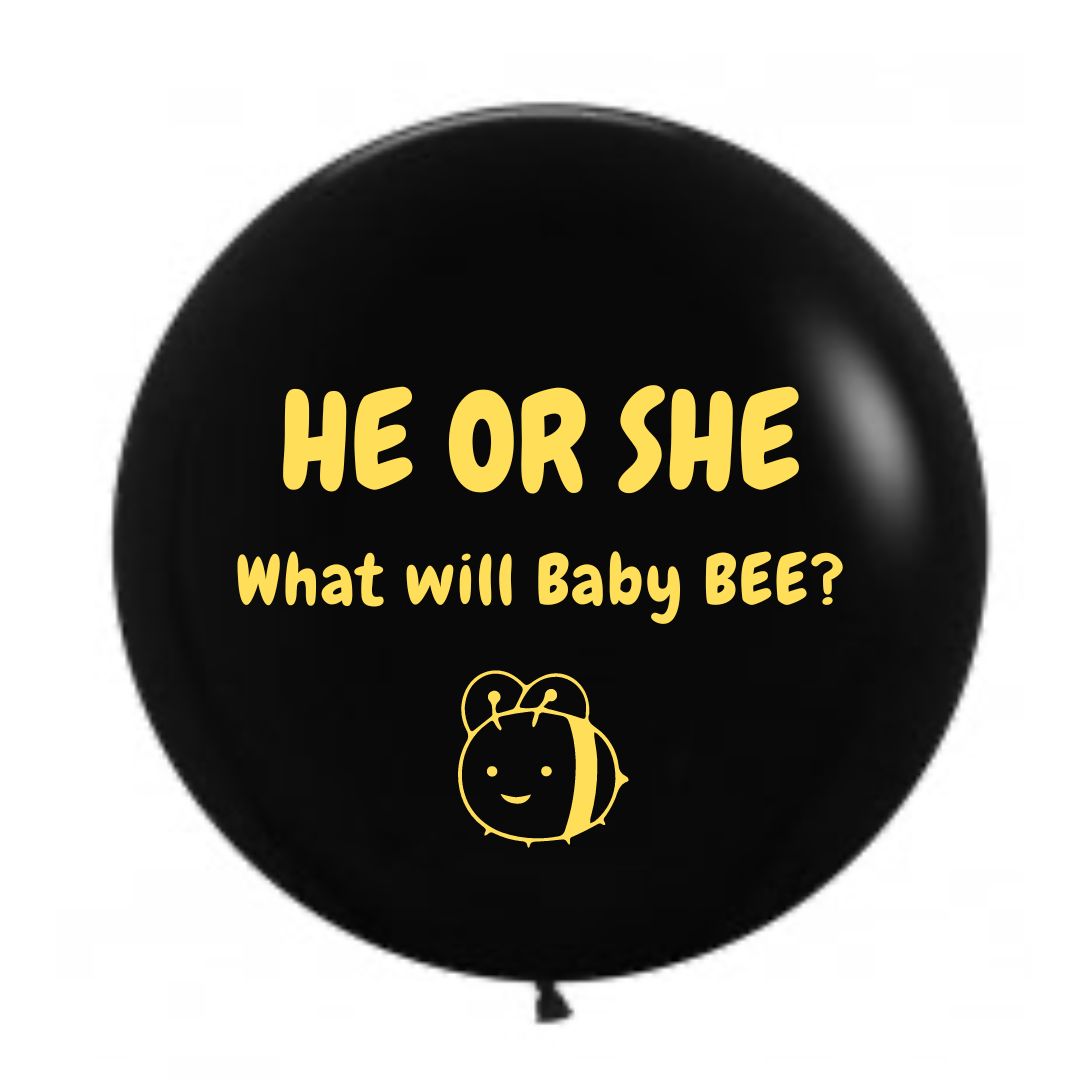 60cm "What will baby Bee" Gender Reveal Vinyl Balloon decal