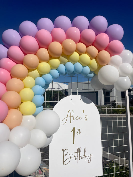 Pastel rainbow balloons