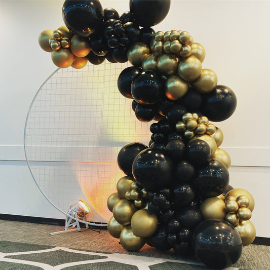 2m White Mesh Hoop Hire backdrop ONLY