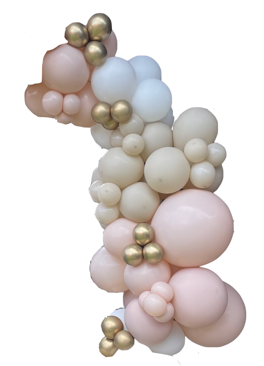Ready To Hang - White/Sand/Pink - Standard Balloon Garland