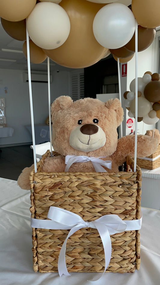 Baby Bear Hot air Balloon in Basket (BABY SHOWER)
