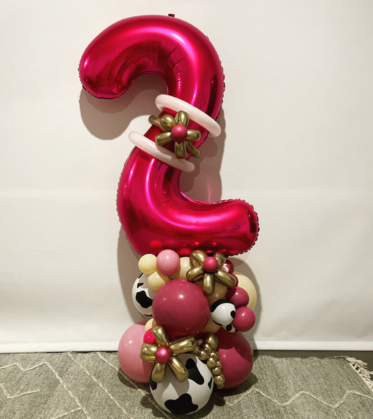 86cm Number Balloon Column and Bouquet