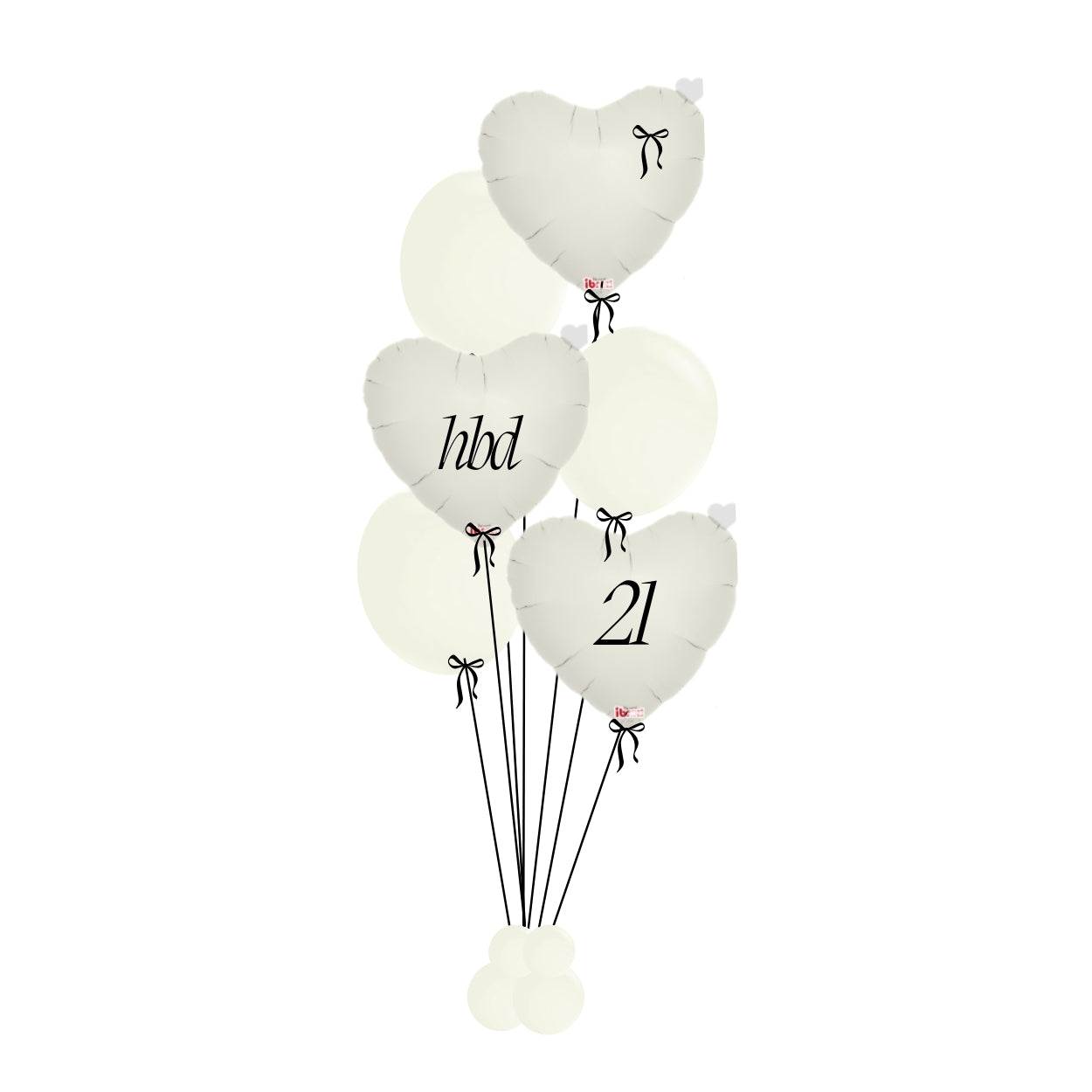 Custom LUXE Heart Helium Balloon bundle 6