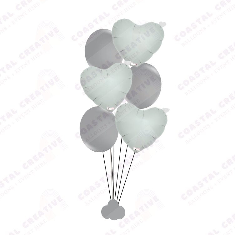 Hearts and Balloons Helium Balloon Bundle