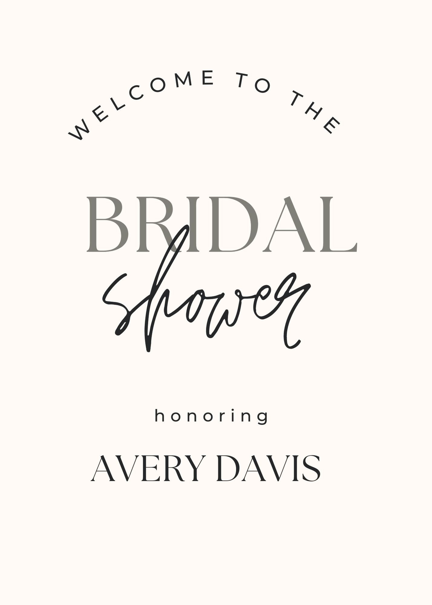 "Bridal Shower Honoring"  Vinyl Decal