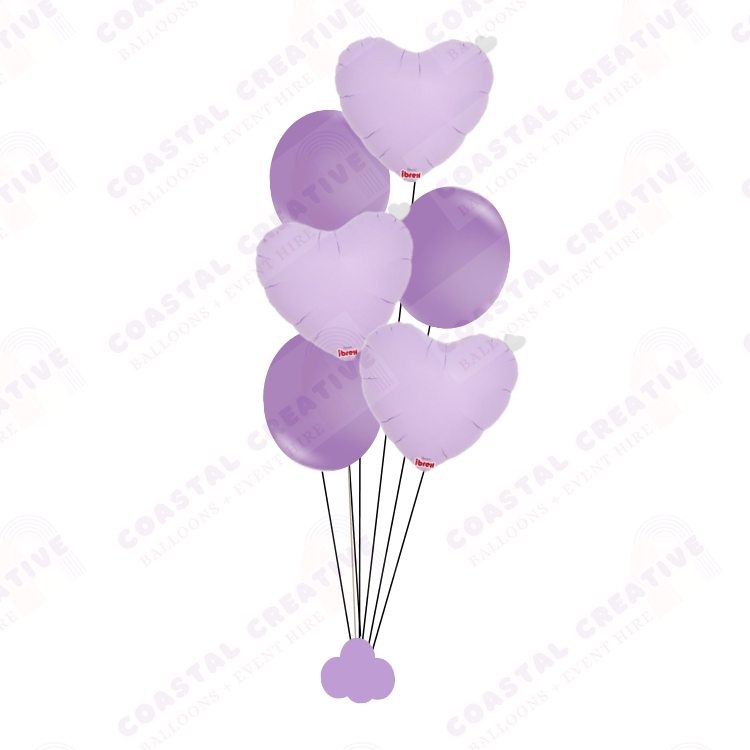 Hearts and Balloons Helium Balloon Bundle