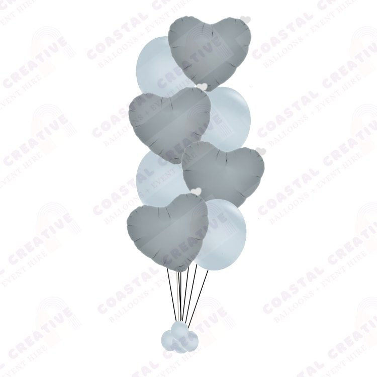 Hearts and Balloons Helium Balloon Bundle