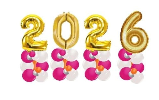Advertisement for Coastal Creative Balloons 2026 graduation and presentation packages with balloon designs and pricing.