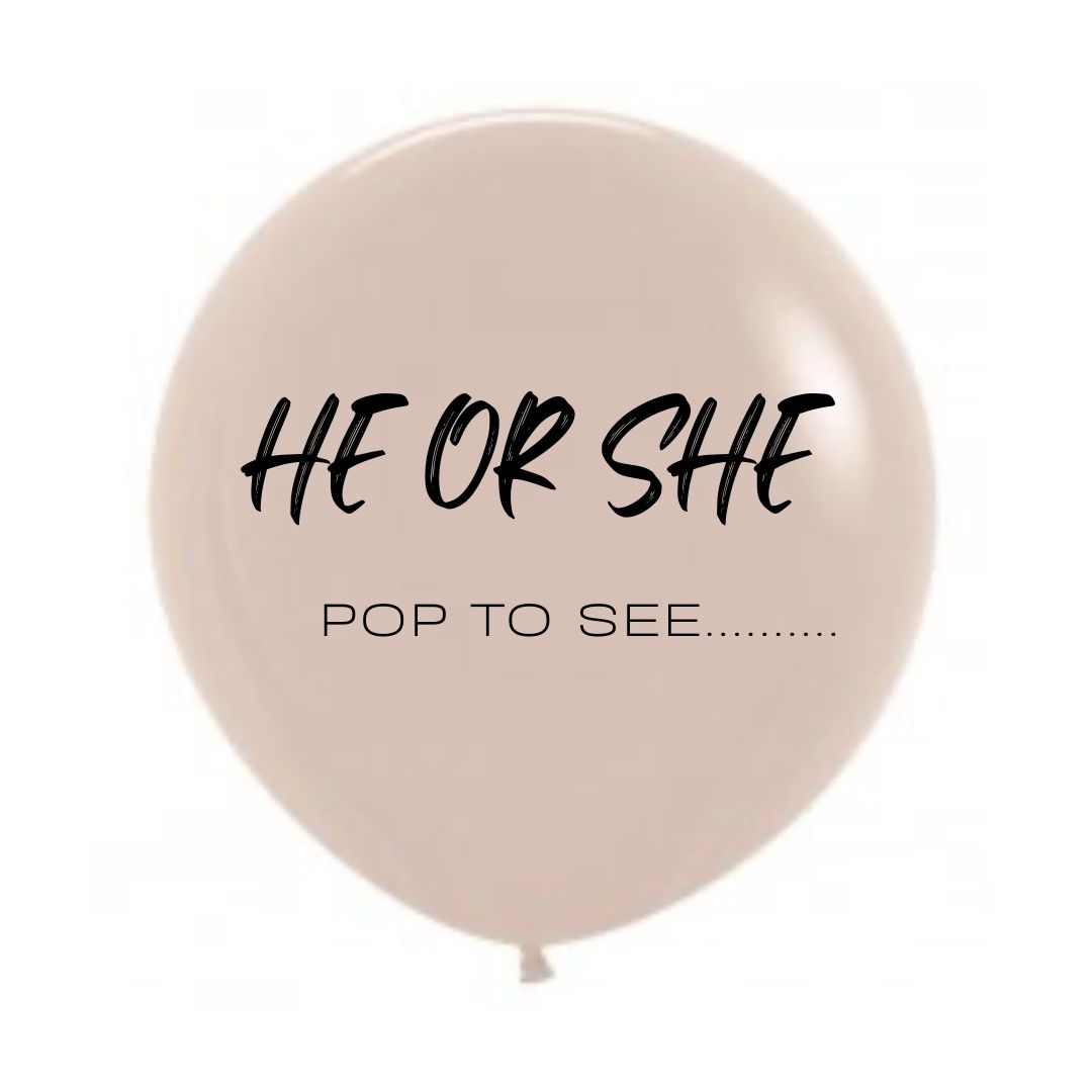 60cm "Pop to see" Gender Reveal  Vinyl Balloon decal