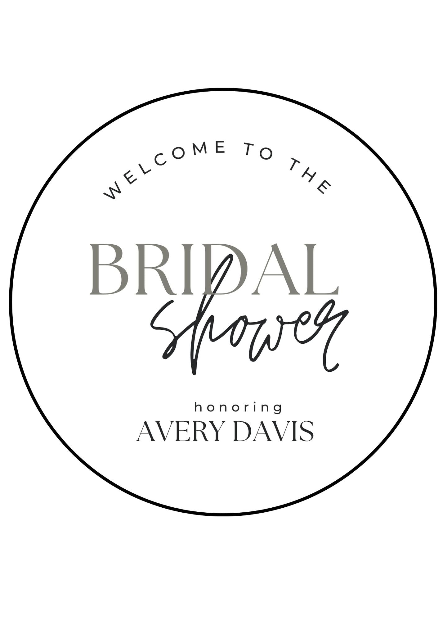 "Bridal Shower Honoring"  Vinyl Decal