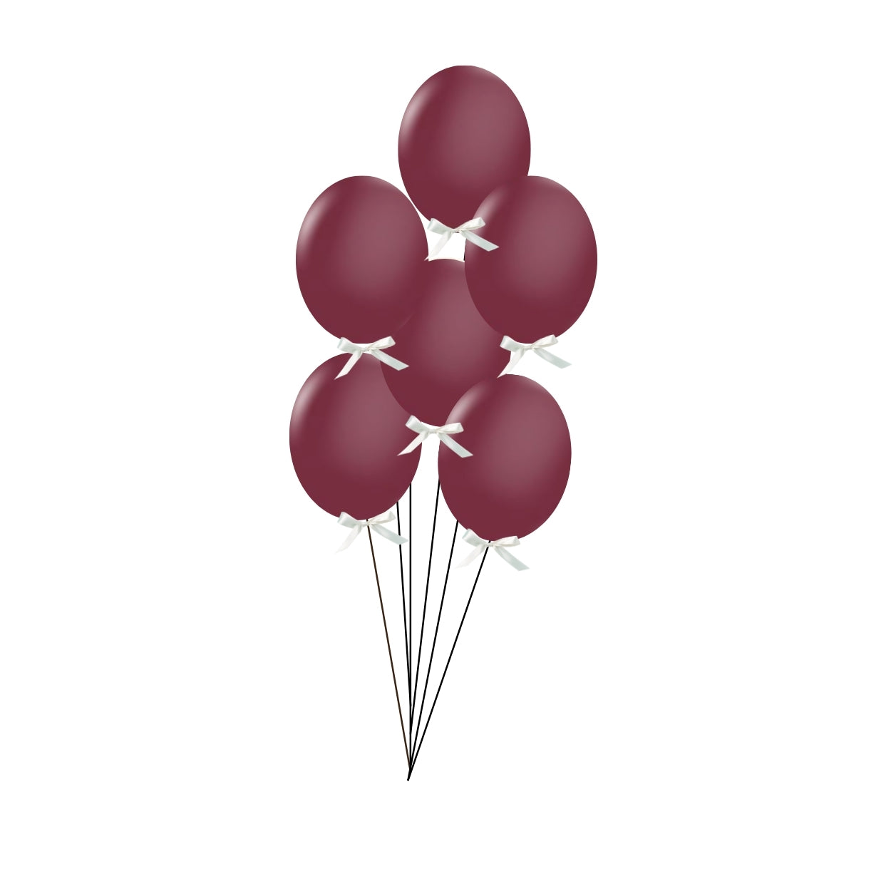 Deep Red ribbon Bouquet Helium Balloons