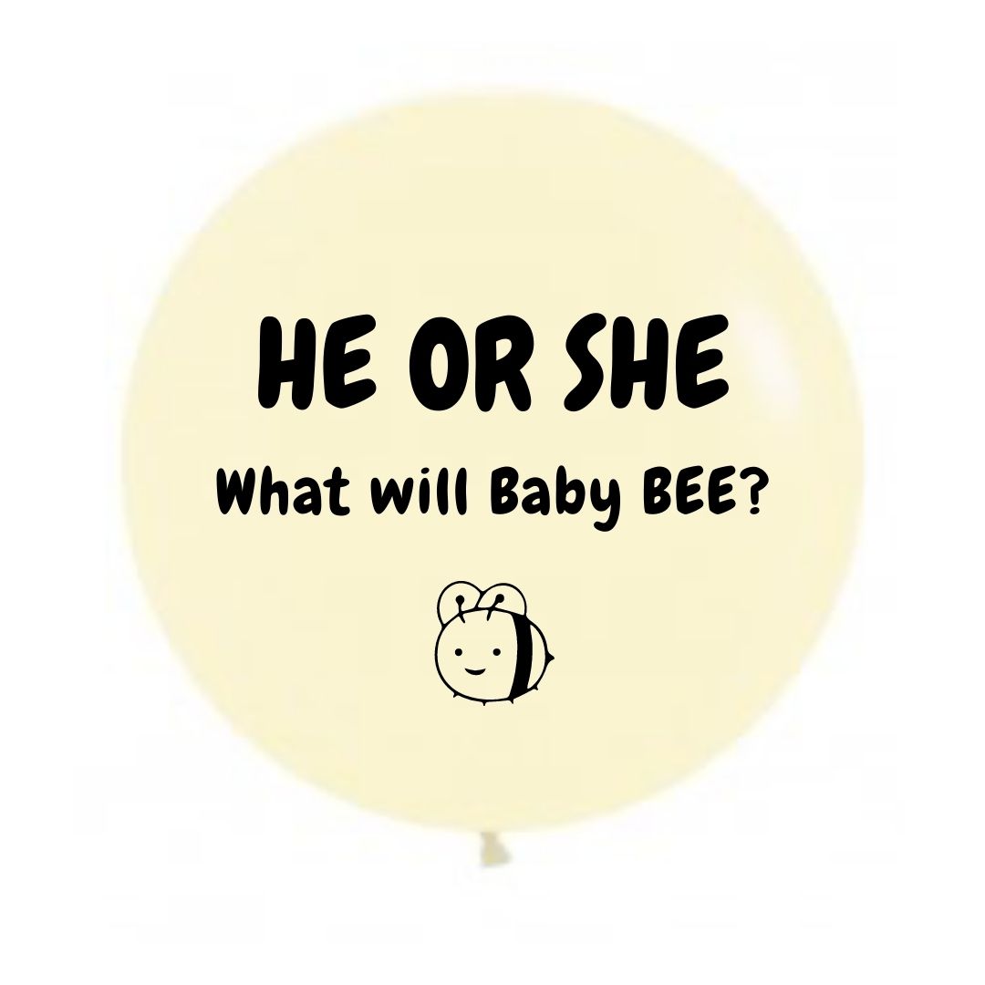 60cm "What will baby Bee" Gender Reveal  Vinyl Balloon decal