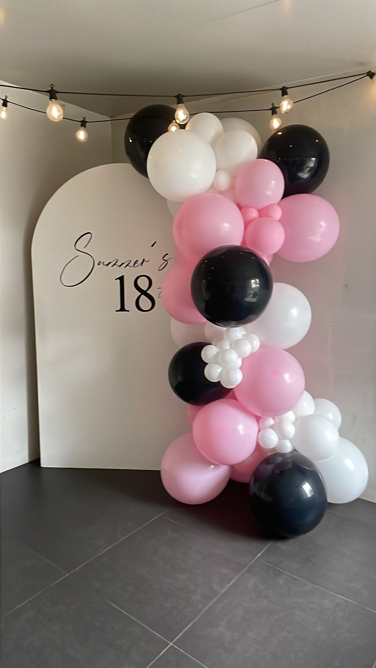 Black/Baby Pink and White- Standard Balloon Garland - BG2