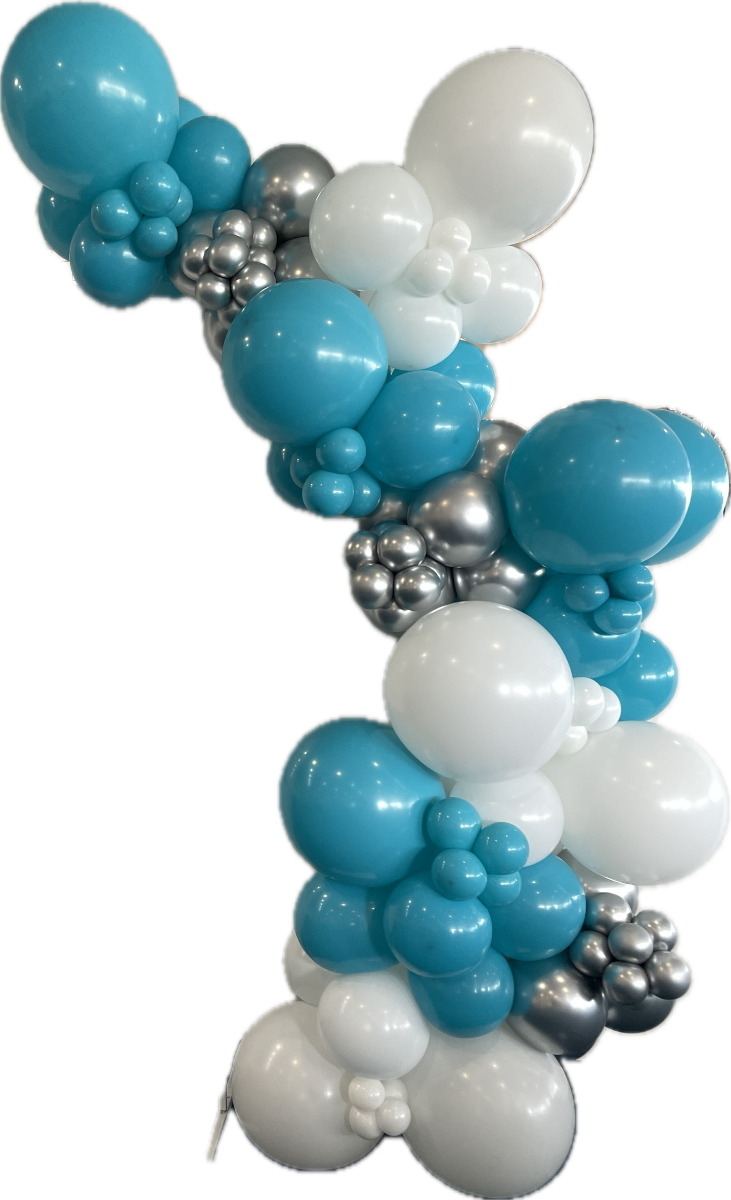 Turquoise/White/Silver Balloon Garland - BG2