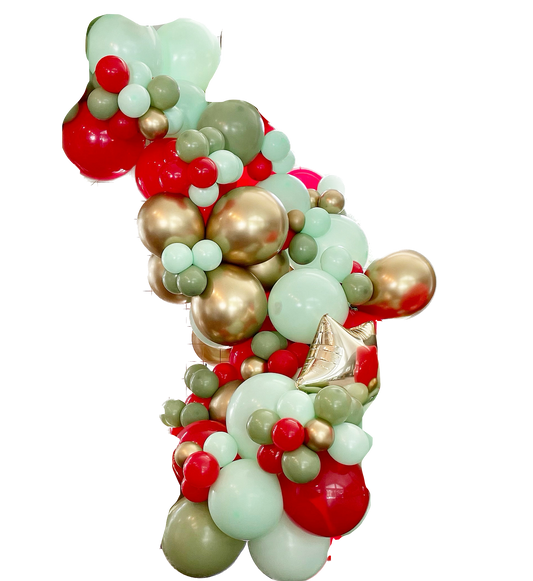 Ready To Hang - Christmas Green/red- Standard Balloon Garland