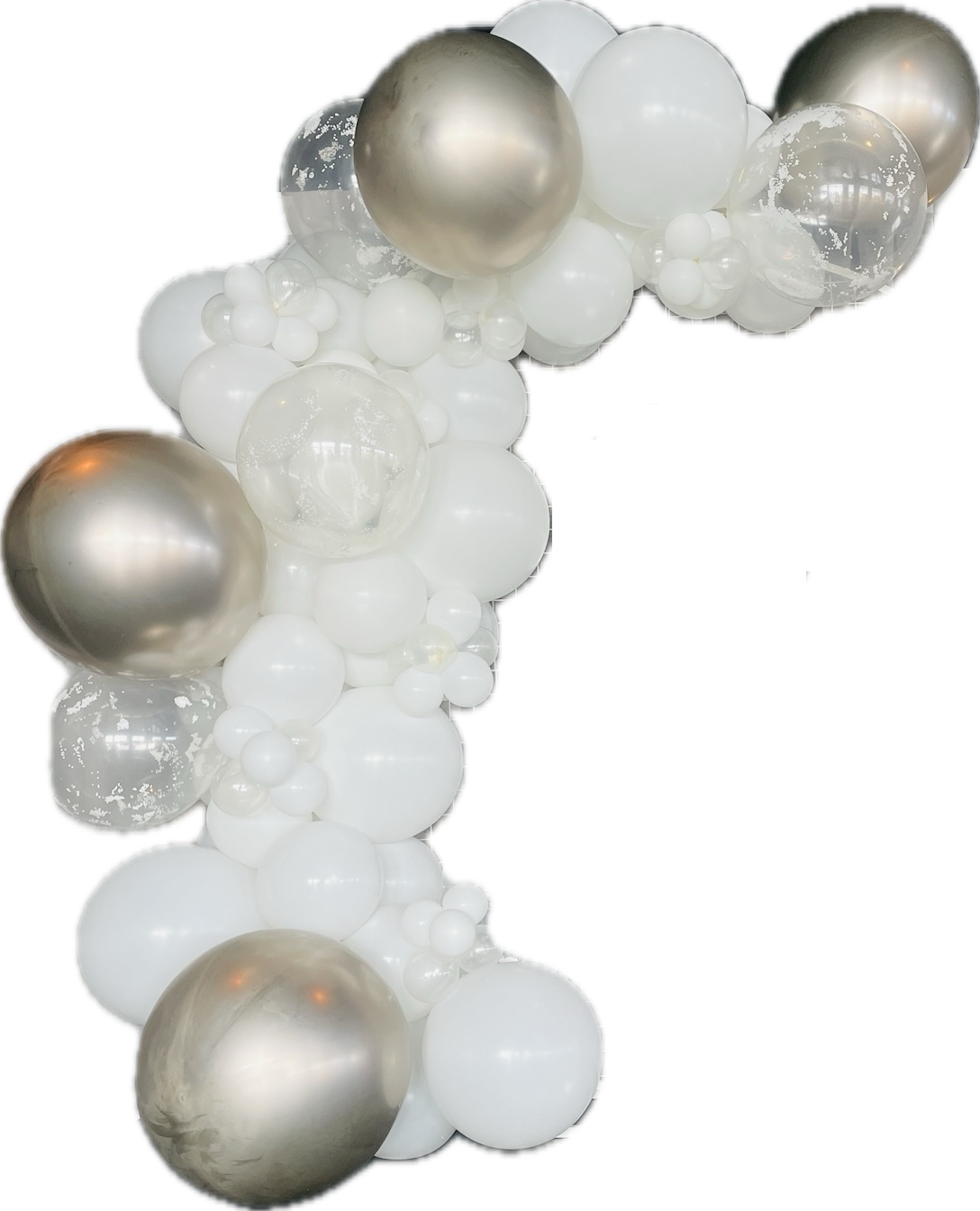 Ready To Hang -White/Clear- Standard Balloon Garland