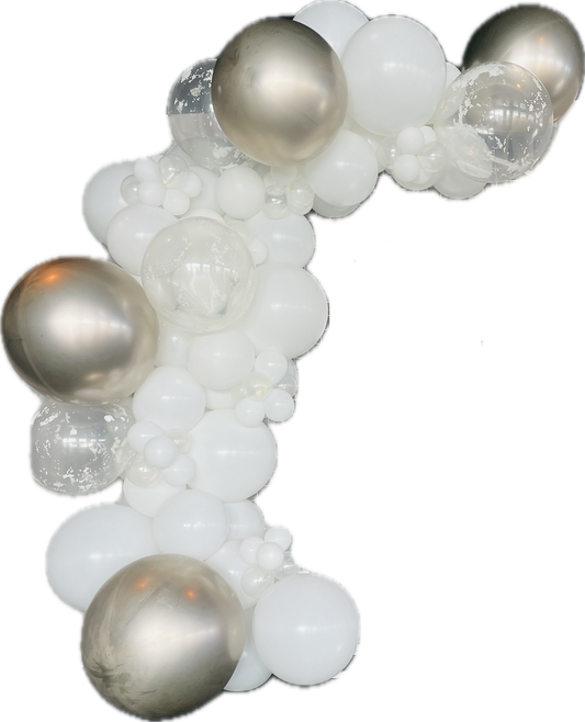 Ready To Hang -White/Clear- Standard Balloon Garland