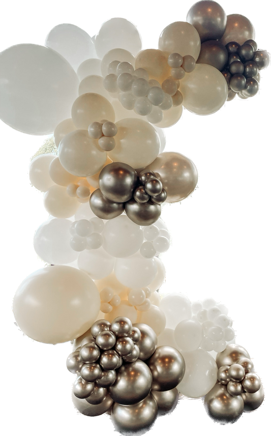 Ready To Hang - White/LUXE gold - Standard Balloon Garland