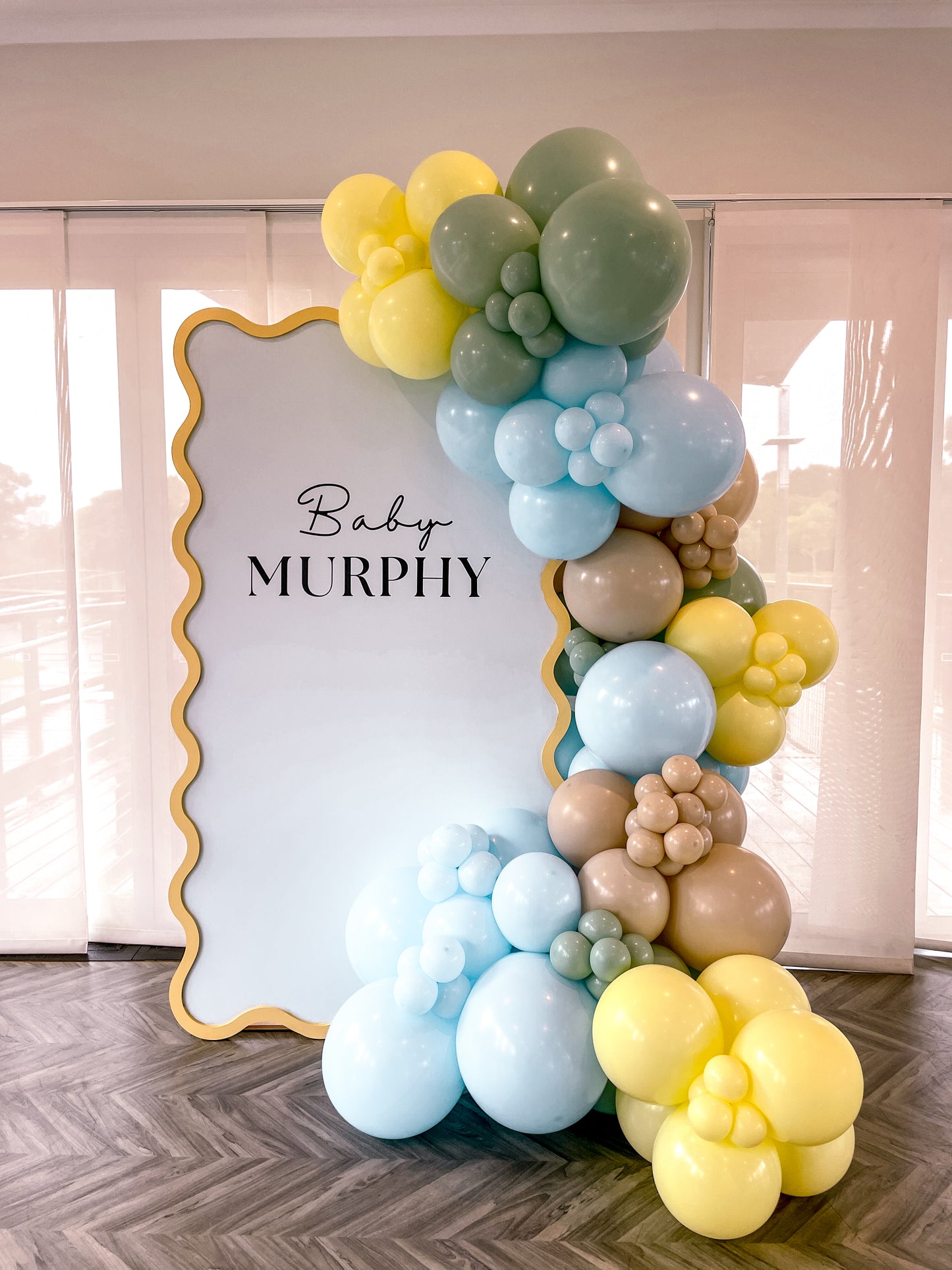 1.8m x 1.2m Boarder Wavy Backdrop hire ONLY