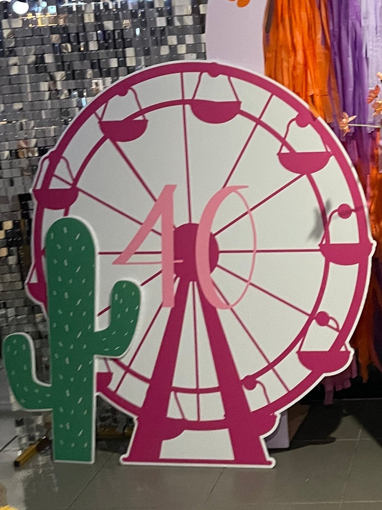 130cm Pink Ferris Wheel Party Prop Cut Out