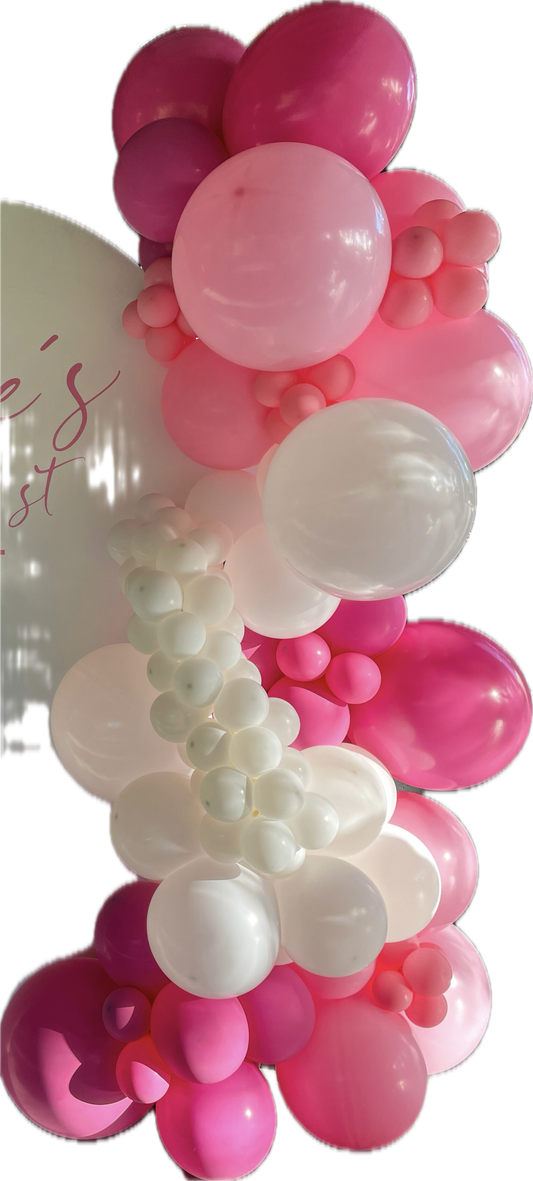 Ready To Hang - DIXIE/PINK/WHITE- Standard Balloon Garland