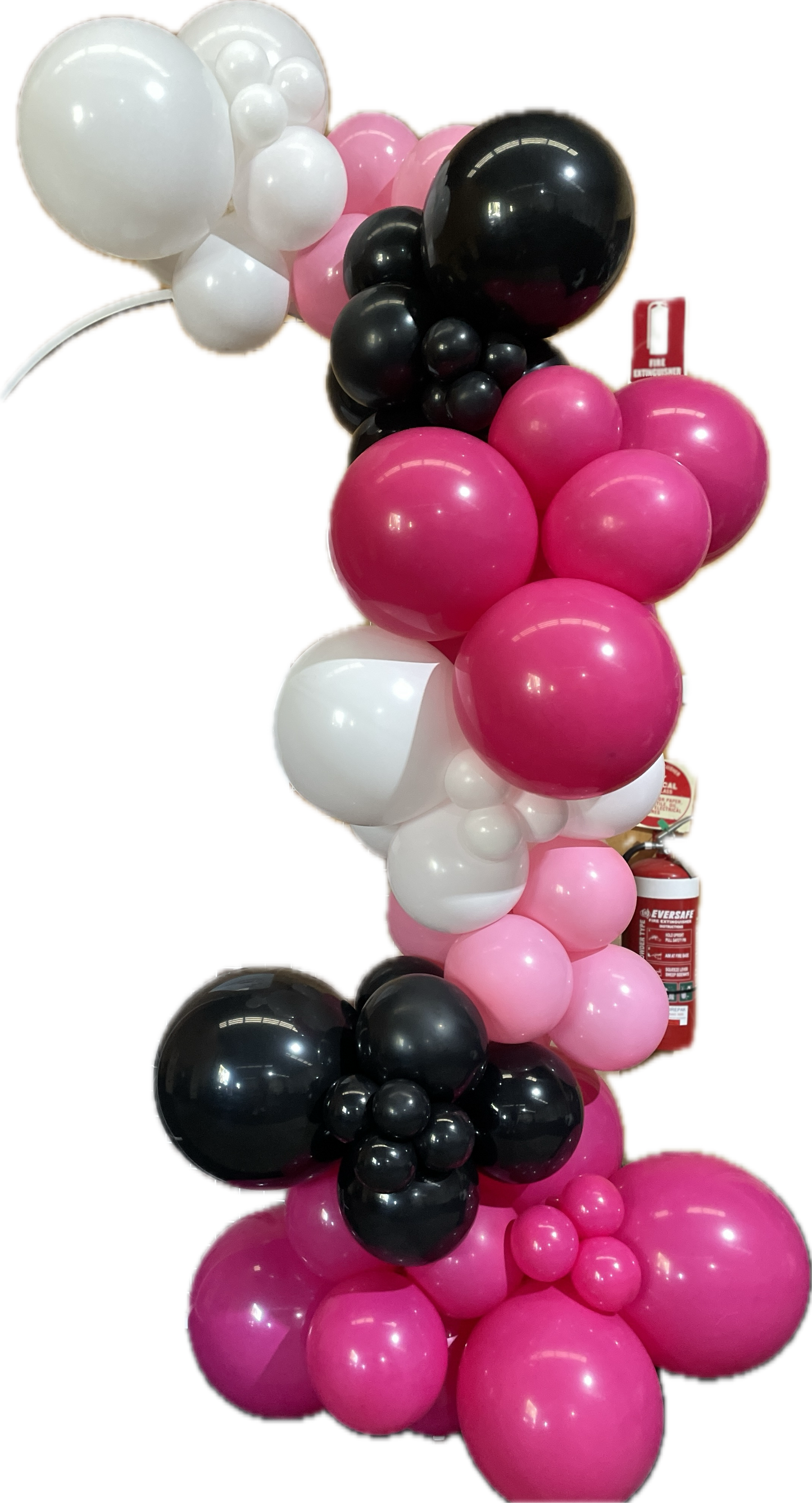 Ready To Hang - HOT PINK/PINK/WHITE/BLACK- Standard Balloon Garland