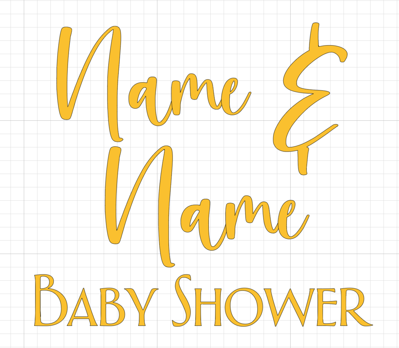 Name & Name Baby Shower Vinyl Decal