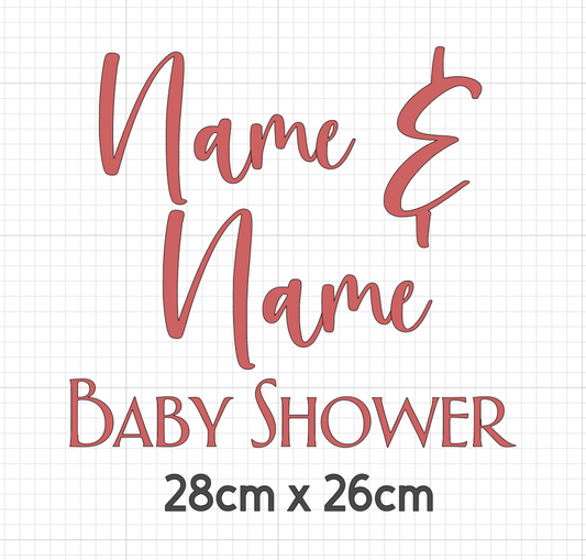 Name & Name Baby Shower Vinyl Decal