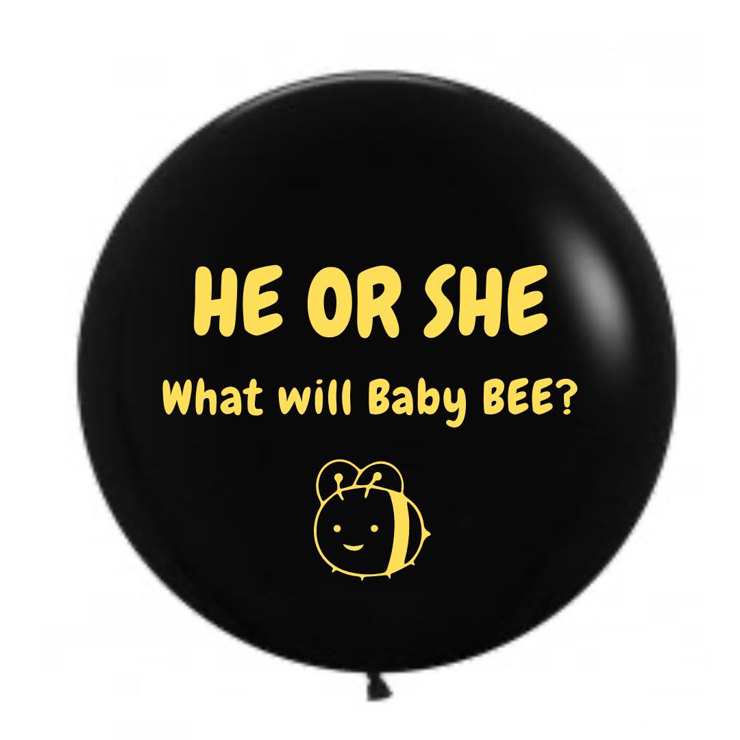 60cm "What will baby Bee" Gender Reveal  Vinyl Balloon decal