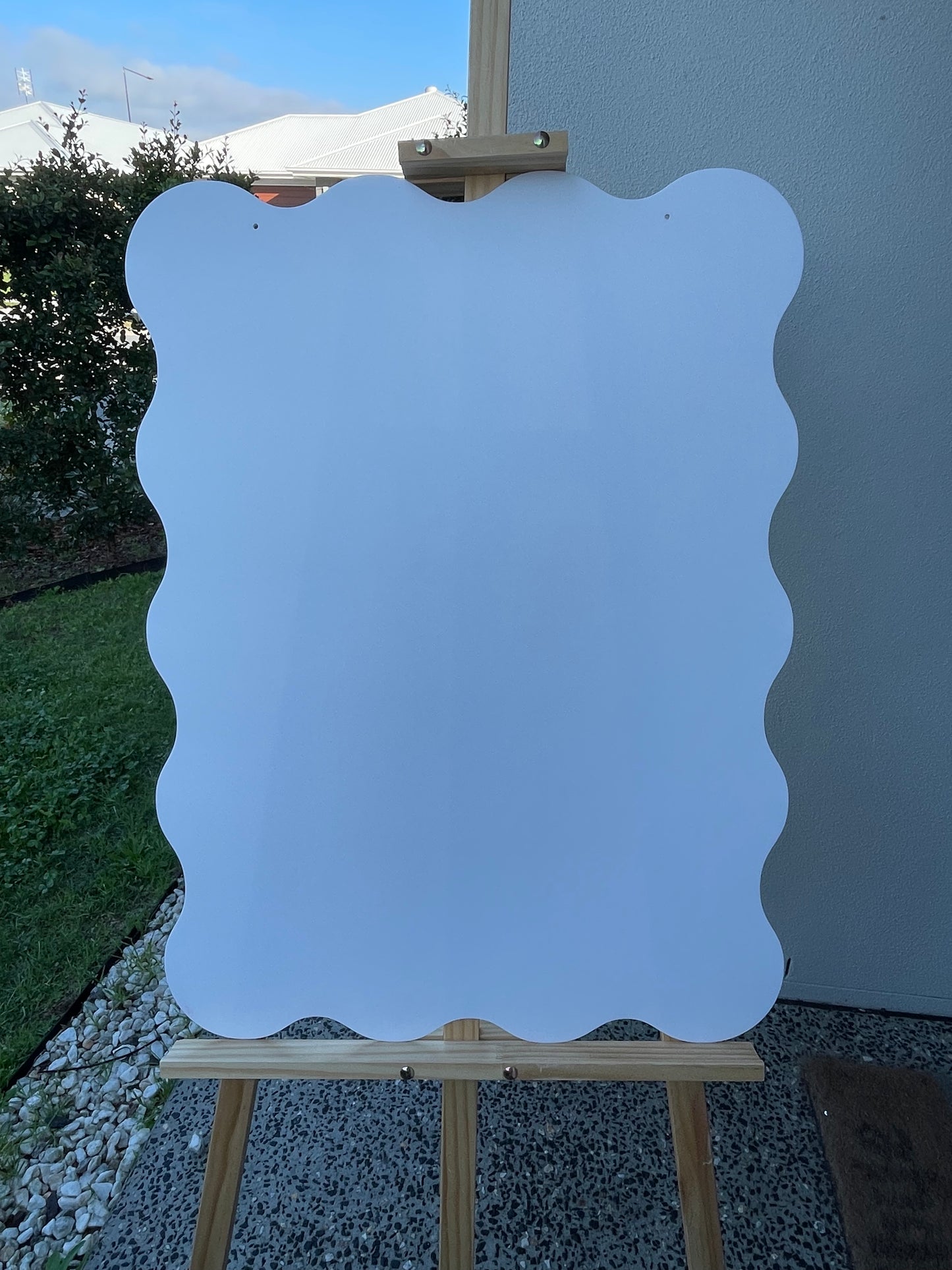 White WAVY 600x800 Acyrilic Sign with Custom Writing