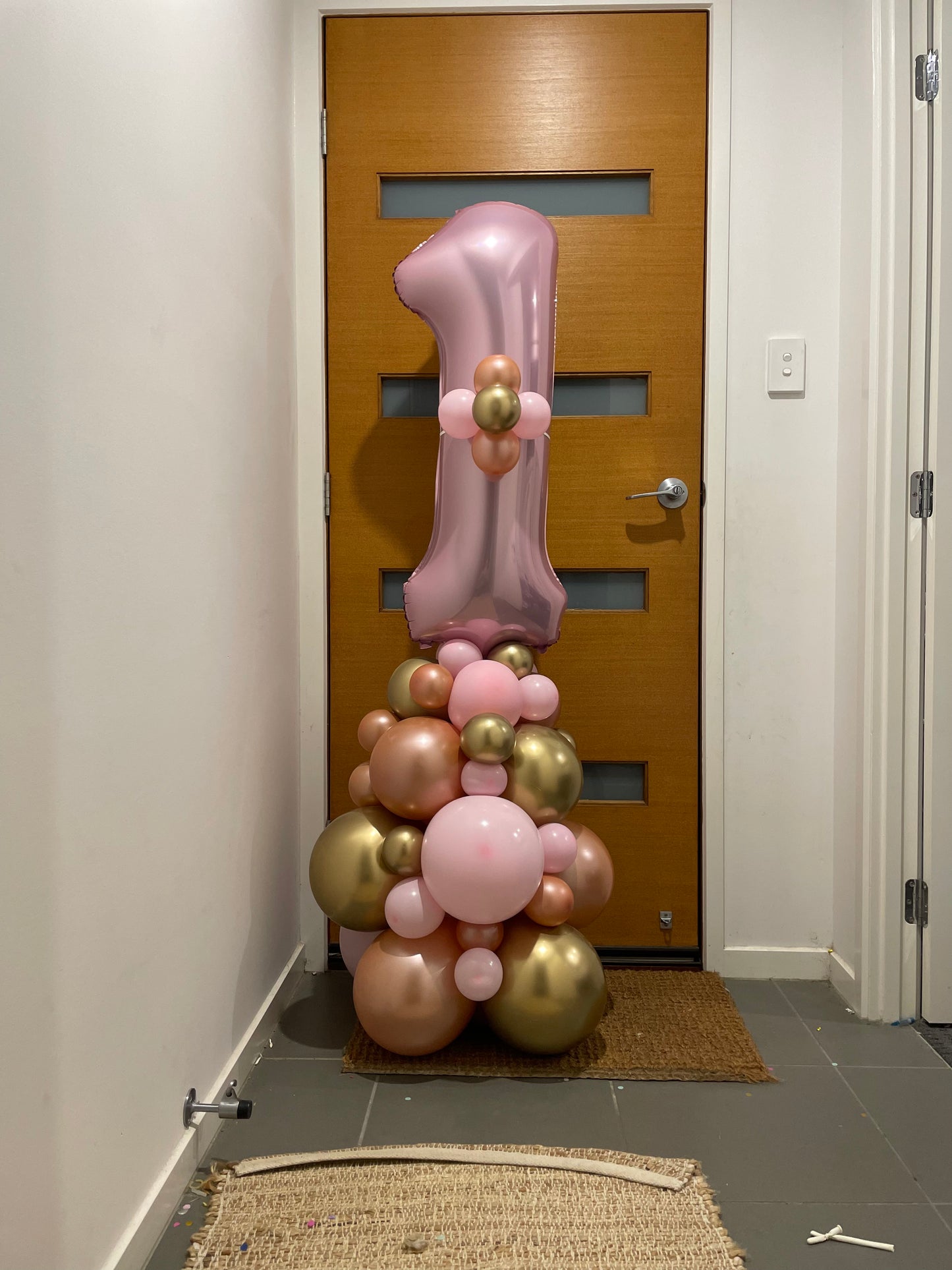 First birthday Balloon Column